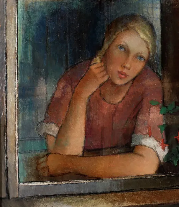 Framed Print : The girl in the window, 1930. Creator: Alvar Cawén Framed Print : The girl in the window, 1930. Creator: Alvar Cawén