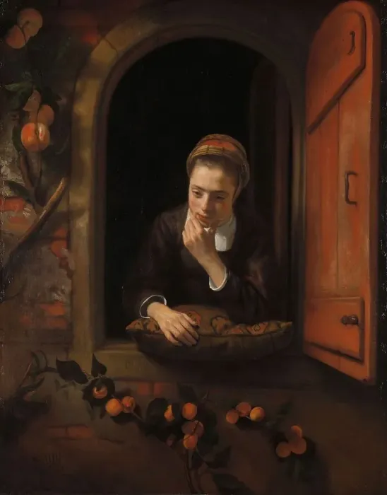 Framed Print : Girl at a Window, known as The Daydreamer, 1650-1660. Creator: Nicolaes Maes Framed Print : Girl at a Window, known as The Daydreamer, 1650-1660. Creator: Nicolaes Maes