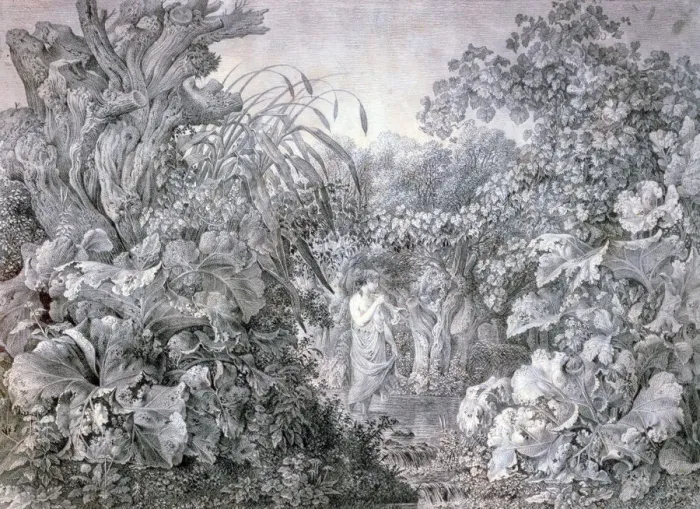 Framed Print : A Girl in the Wood of Weidenau, c1777-1835. Artist: Carl Wilhelm Kolbe the elder Framed Print : A Girl in the Wood of Weidenau, c1777-1835. Artist: Carl Wilhelm Kolbe the elder