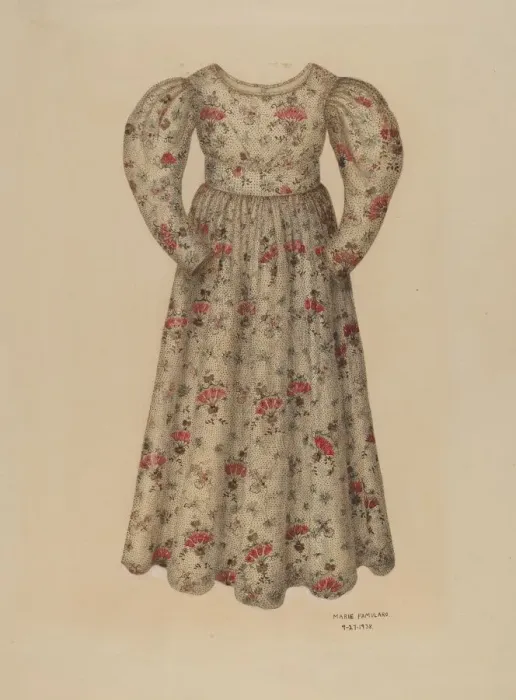 Framed Print : Girls Chintz Dress, 1938. Creator: Marie Famularo Framed Print : Girls Chintz Dress, 1938. Creator: Marie Famularo