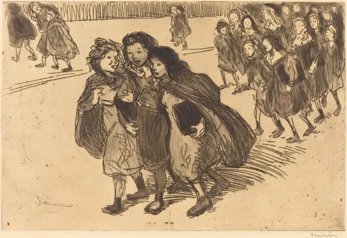Framed Print : Girls Coming from School (Gamines sortant de l ecole), 1911 Framed Print : Girls Coming from School (Gamines sortant de l ecole), 1911