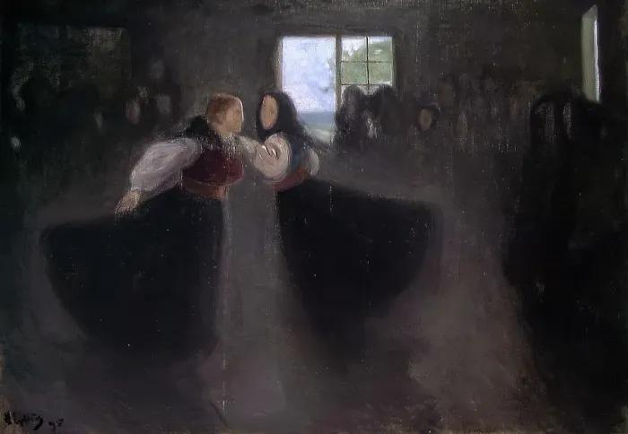 Framed Print : Girls dancing, 1895. Creator: Halfdan Egedius Framed Print : Girls dancing, 1895. Creator: Halfdan Egedius
