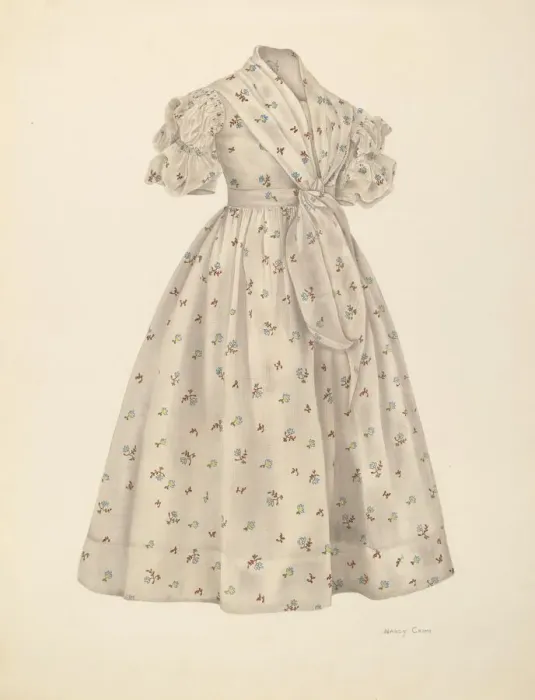 Framed Print : Girls Dress, 1935 / 1942. Creator: Nancy Crimi Framed Print : Girls Dress, 1935 / 1942. Creator: Nancy Crimi