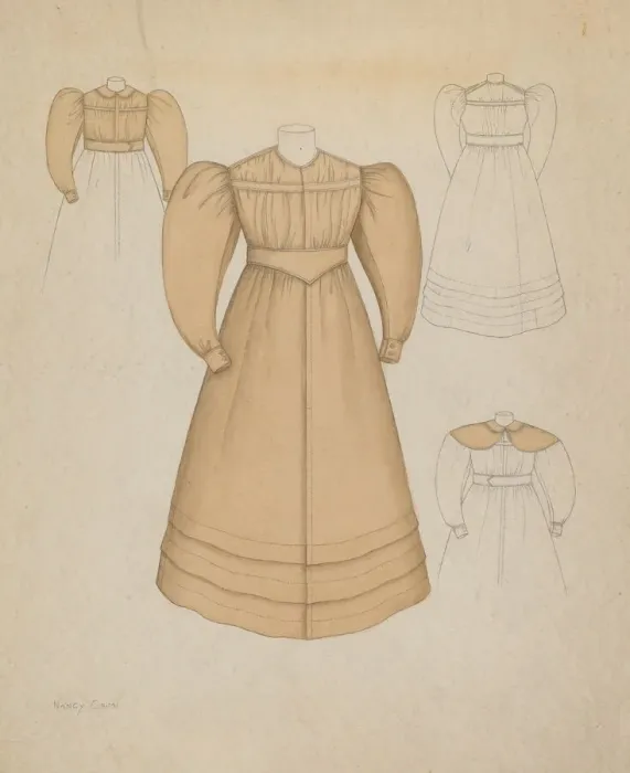 Framed Print : Girls Dress, c. 1937. Creator: Nancy Crimi Framed Print : Girls Dress, c. 1937. Creator: Nancy Crimi