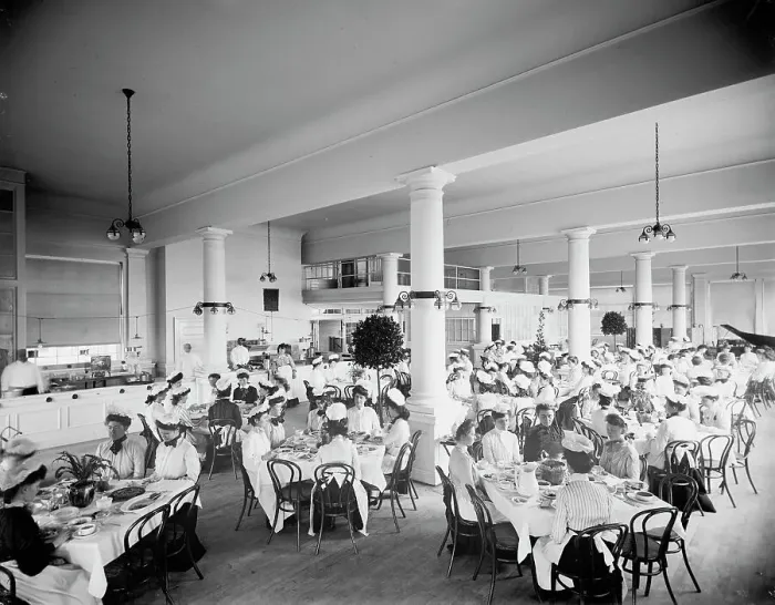 Framed Print : Girls luncheon, Natural Food Conservatory, Niagara, N.Y. between 1900 and 1905. Creator: Unknown Framed Print : Girls luncheon, Natural Food Conservatory, Niagara, N.Y. between 1900 and 1905. Creator: Unknown