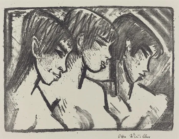 Framed Print : Three Girls in Profile (Drei Madchen im Profile), 1921. Creator: Otto Mueller Framed Print : Three Girls in Profile (Drei Madchen im Profile), 1921. Creator: Otto Mueller