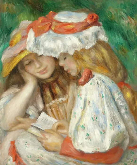 Framed Print : Two Girls Reading, between c1890 and c1891. Creator: Pierre-Auguste Renoir Framed Print : Two Girls Reading, between c1890 and c1891. Creator: Pierre-Auguste Renoir