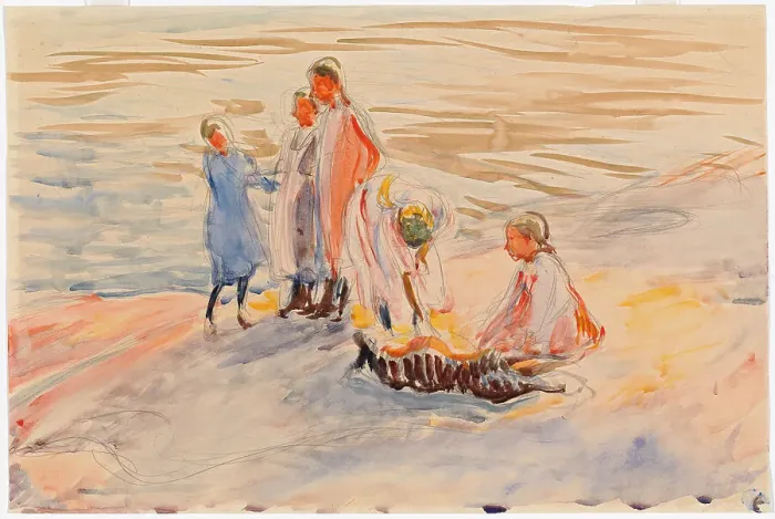 Framed Print : Girls on the Shore, 1910. Creator: Magnus Enckell Framed Print : Girls on the Shore, 1910. Creator: Magnus Enckell