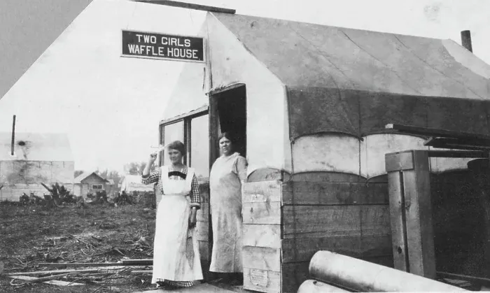 Framed Print : Two Girls Waffle House, between c1900 and 1916. Creator: Unknown Framed Print : Two Girls Waffle House, between c1900 and 1916. Creator: Unknown