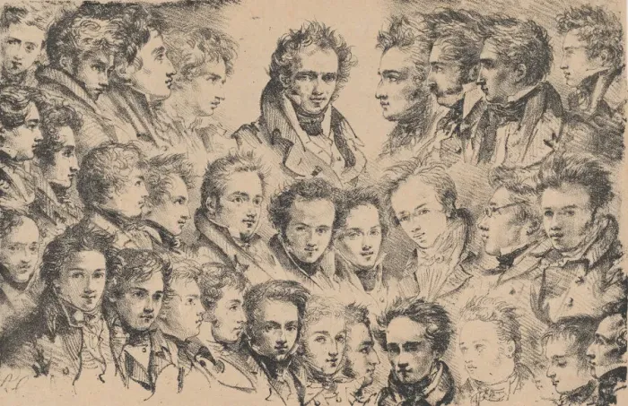 Framed Print : Girodet and His Students, ca. 1817. Creator: Alexandre-Marie Colin Framed Print : Girodet and His Students, ca. 1817. Creator: Alexandre-Marie Colin