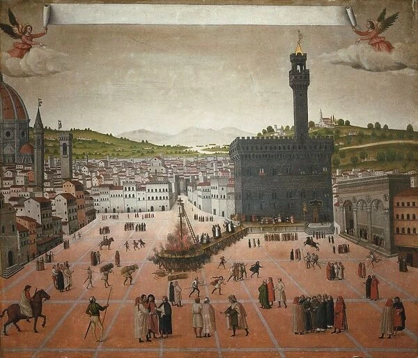 Girolamo Savonarolas execution on the Piazza della Signoria in Florence in 1498, 1498