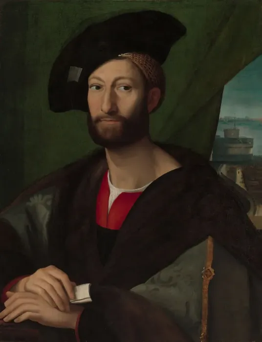 Framed Print : Giuliano de Medici (1479-1516), Duke of Nemours. Creator: Workshop (?) of Raphael (Italian Framed Print : Giuliano de Medici (1479-1516), Duke of Nemours. Creator: Workshop (?) of Raphael (Italian
