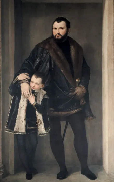 Framed Print : Giuseppe da Porto and his Son, 16th century. Artist: Paolo Veronese Framed Print : Giuseppe da Porto and his Son, 16th century. Artist: Paolo Veronese