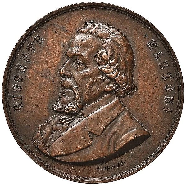 Giuseppe Mazzoni (Commemorative medal), 1897. Creator: Farnesi, A. (active End of the 19th cen.)