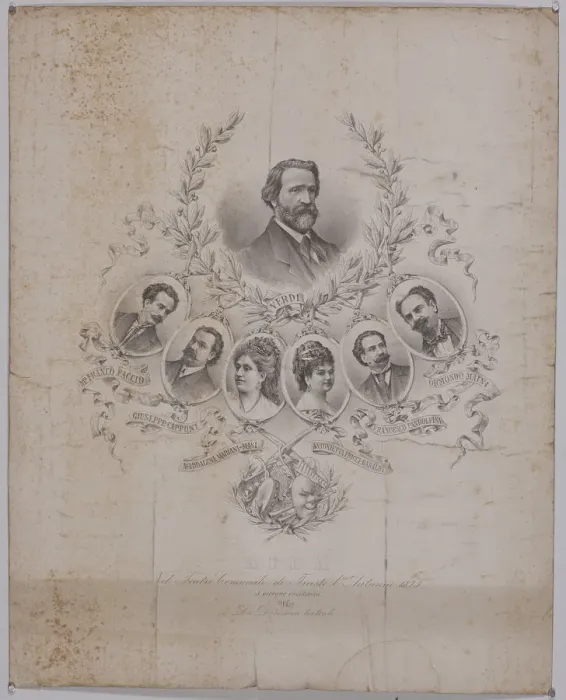 Framed Print : Giuseppe Verdi and Teatro di Trieste, 1873 Framed Print : Giuseppe Verdi and Teatro di Trieste, 1873