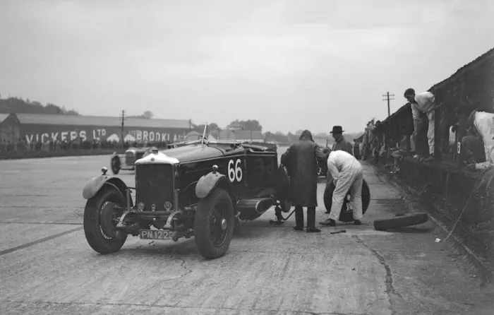 Framed Print : GL Bakers 5954 cc Minerva undergoing a rear wheel change at Brooklands. Artist: Bill Brunell Framed Print : GL Bakers 5954 cc Minerva undergoing a rear wheel change at Brooklands. Artist: Bill Brunell