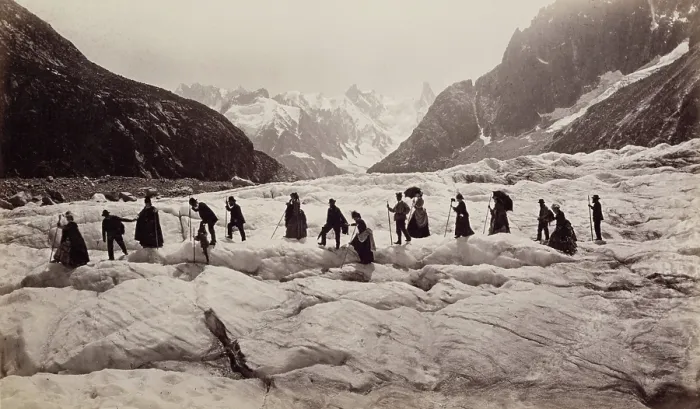 Framed Print : Glacier at Chamounix, France, c1880. Creator: Unknown Framed Print : Glacier at Chamounix, France, c1880. Creator: Unknown