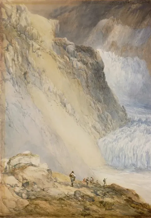Framed Print : Glacier du Rhone and the Galenstock, from the Furka Pass Road, 1848. Creator: William Callow Framed Print : Glacier du Rhone and the Galenstock, from the Furka Pass Road, 1848. Creator: William Callow