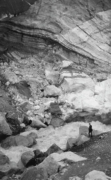 Glacier and glacial stream, between c1900 and 1923. Creator: Unknown