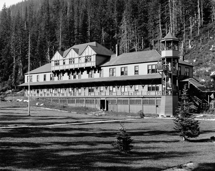 Framed Print : Glacier House, Selkirk Mtns. Canada, between 1900 and 1915. Creator: Unknown Framed Print : Glacier House, Selkirk Mtns. Canada, between 1900 and 1915. Creator: Unknown