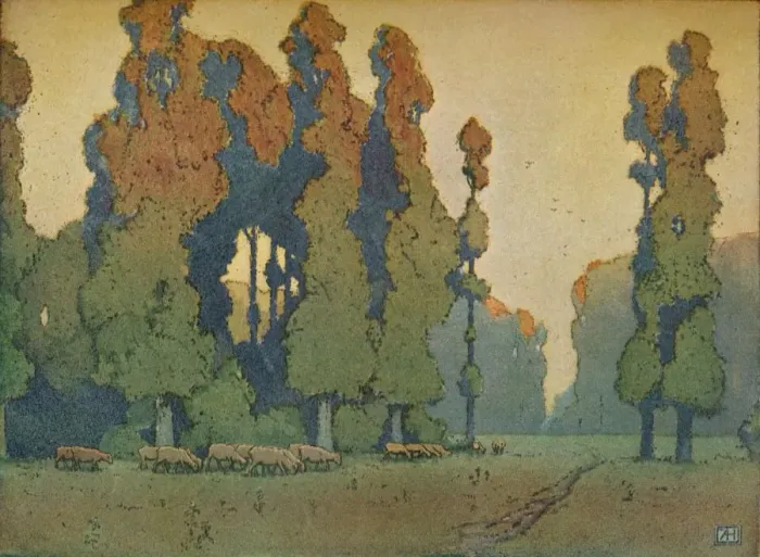 Framed Print : The Glade, c1910. Artist: Alfred Hartley Framed Print : The Glade, c1910. Artist: Alfred Hartley