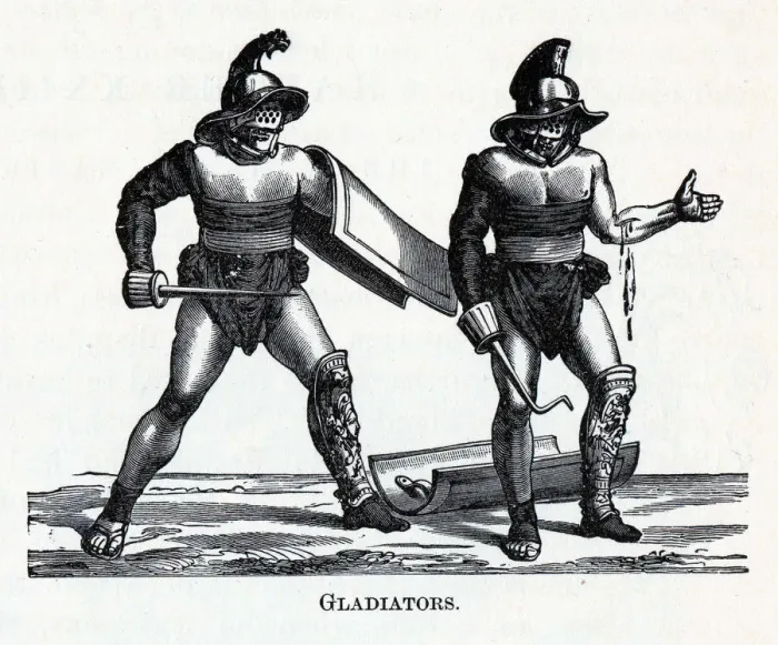Framed Print : Gladiators, 1882. Artist: Anonymous Framed Print : Gladiators, 1882. Artist: Anonymous