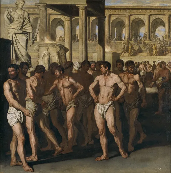 Framed Print : Gladiators. Artist: Falcone, Aniello (1600 / 7-1665) Framed Print : Gladiators. Artist: Falcone, Aniello (1600 / 7-1665)