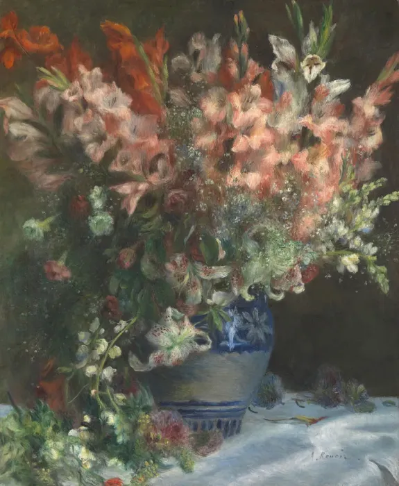 Framed Print : Gladioli in a Vase, c. 1875. Artist: Renoir, Pierre Auguste (1841-1919) Framed Print : Gladioli in a Vase, c. 1875. Artist: Renoir, Pierre Auguste (1841-1919)