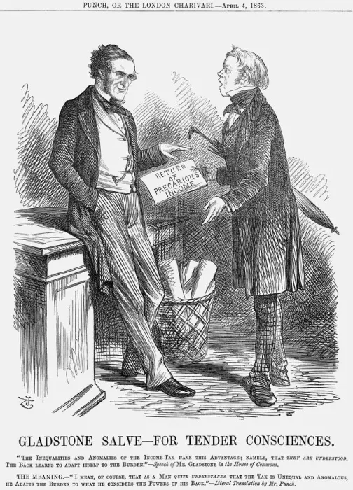 Framed Print : Gladstone Salve - For Tender Consciences, 1863. Artist: John Tenniel Framed Print : Gladstone Salve - For Tender Consciences, 1863. Artist: John Tenniel