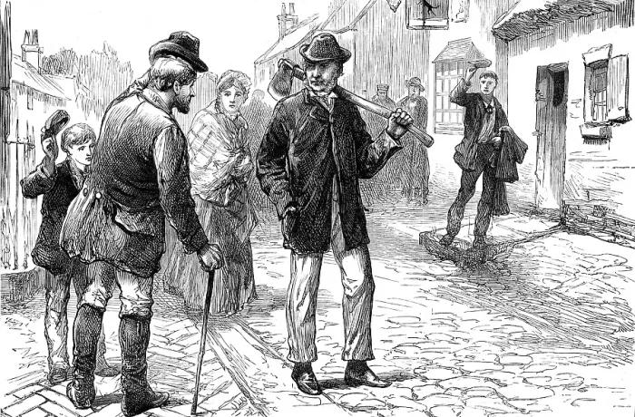 Framed Print : Gladstone Supplement: a sketch in the village of Hawarden, 1880. Creator: Unknown Framed Print : Gladstone Supplement: a sketch in the village of Hawarden, 1880. Creator: Unknown