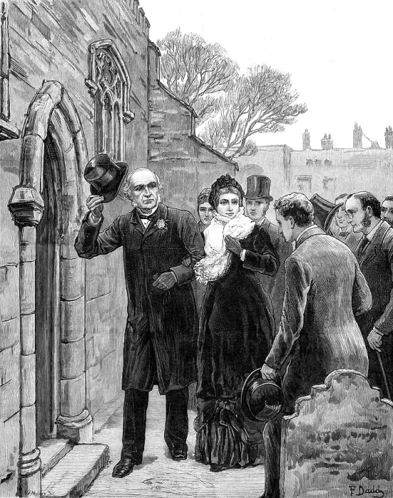 Framed Print : Gladstone Supplement: Sunday morning at Hawarden, 1880. Creator: W. I. Mosses Framed Print : Gladstone Supplement: Sunday morning at Hawarden, 1880. Creator: W. I. Mosses
