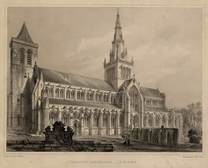 Framed Print : Glasgow Cathedral, Southwest View, 1847. Creator: Unknown Framed Print : Glasgow Cathedral, Southwest View, 1847. Creator: Unknown