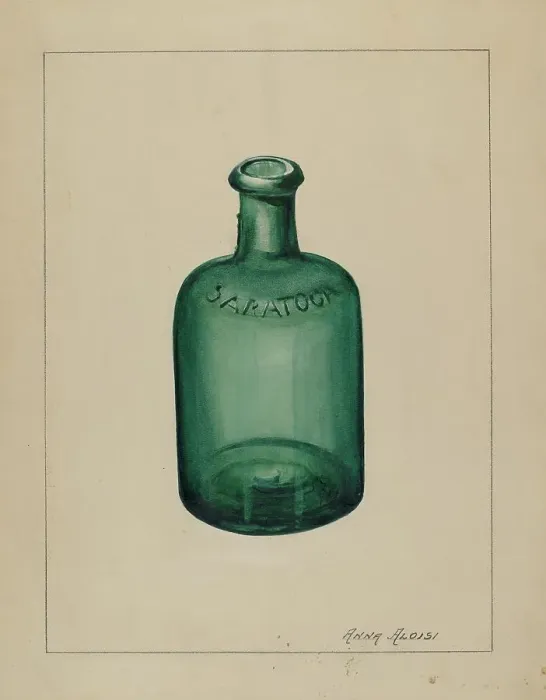 Framed Print : Glass Bottle, 1935 / 1942. Creator: Anna Aloisi