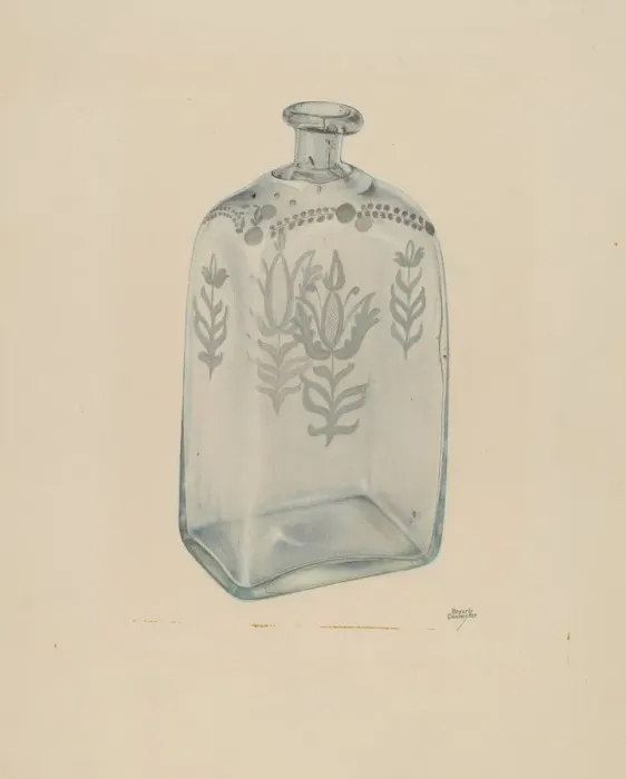 Framed Print : Glass Bottle, 1935 / 1942. Creator: Beverly Chichester Framed Print : Glass Bottle, 1935 / 1942. Creator: Beverly Chichester