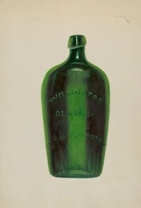 Framed Print : Glass Bottle, c. 1939. Creator: Maud M Holme Framed Print : Glass Bottle, c. 1939. Creator: Maud M Holme