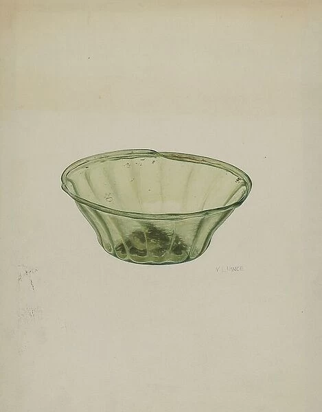 Glass Bowl, c. 1940. Creator: V. L. Vance