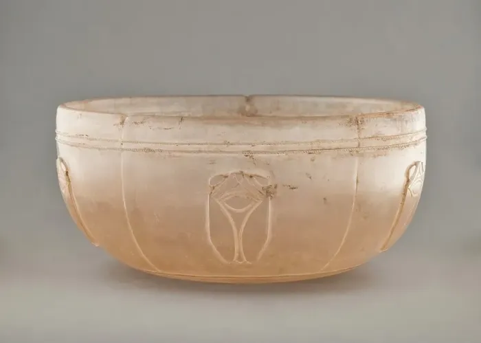 Framed Print : Glass bowl with cicadas in relief, c206BC to 220. Creator: Unknown Framed Print : Glass bowl with cicadas in relief, c206BC to 220. Creator: Unknown