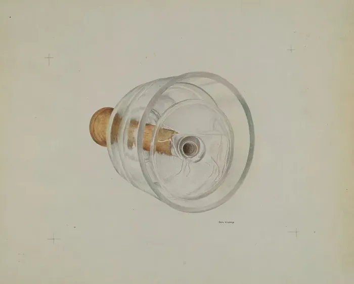 Framed Print : Glass Butter Mold, c. 1938. Creator: Donald Williams Framed Print : Glass Butter Mold, c. 1938. Creator: Donald Williams