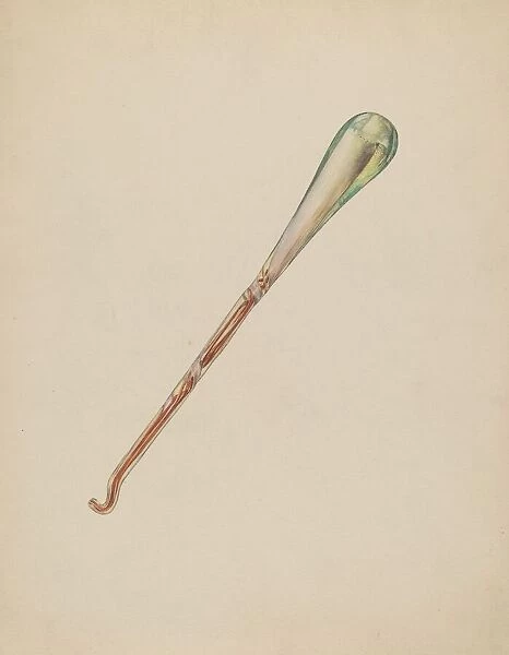 Glass Button Hook, c. 1938. Creator: Francis Law Durand