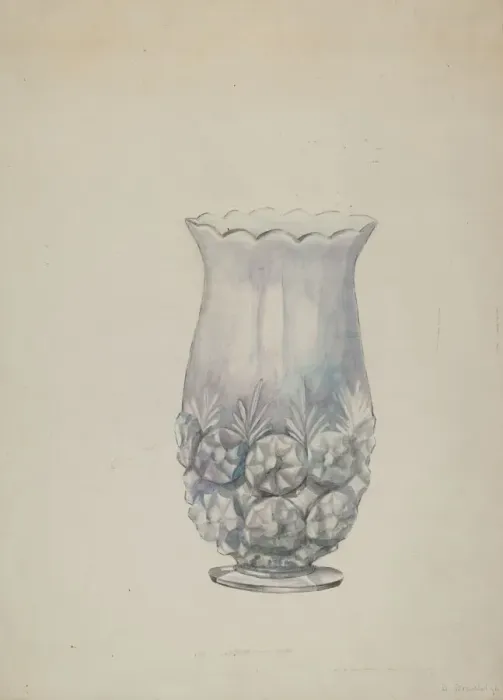 Framed Print : Glass Celery Dish, c. 1937. Creator: Beulah Bradleigh Framed Print : Glass Celery Dish, c. 1937. Creator: Beulah Bradleigh