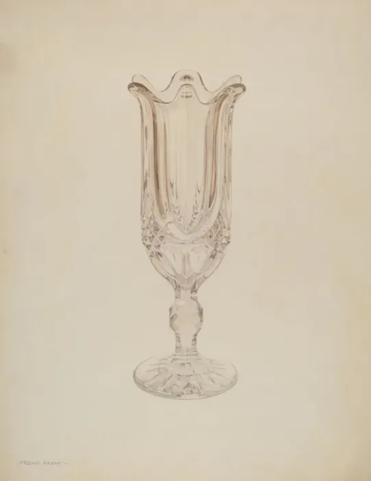 Framed Print : Glass Celery Holder, c. 1939. Creator: Frank M Keane Framed Print : Glass Celery Holder, c. 1939. Creator: Frank M Keane
