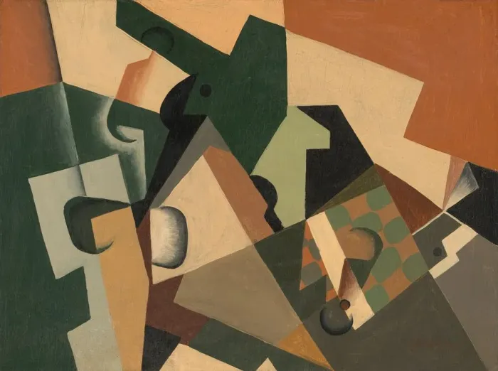 Framed Print : Glass and Checkerboard, c. 1917. Creator: Juan Gris Framed Print : Glass and Checkerboard, c. 1917. Creator: Juan Gris