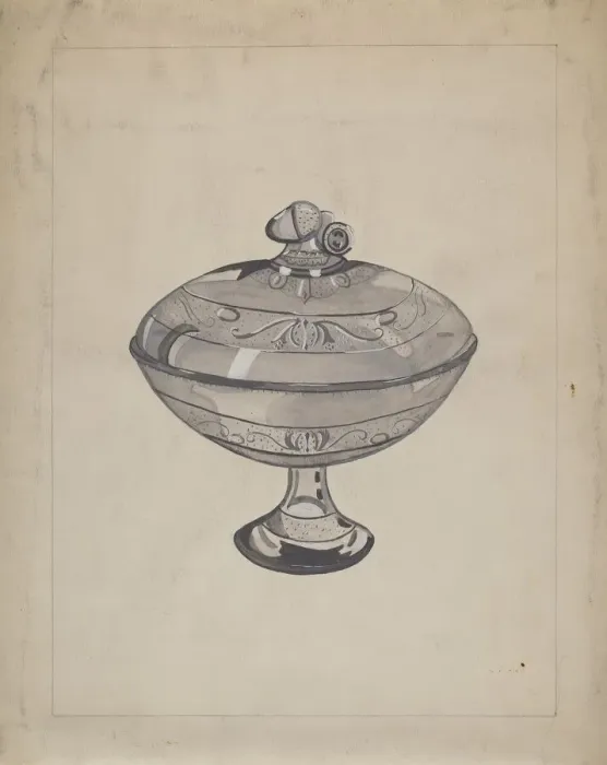 Framed Print : Glass Compote, c. 1936. Creator: Katherine Hastings Framed Print : Glass Compote, c. 1936. Creator: Katherine Hastings