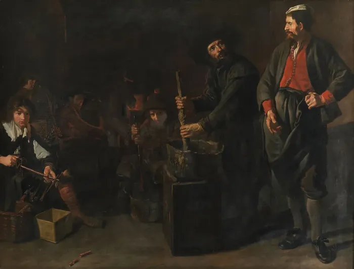 Framed Print : A Glass and Coral Factory, 1629-1670. Creator: Jacob van Loo Framed Print : A Glass and Coral Factory, 1629-1670. Creator: Jacob van Loo