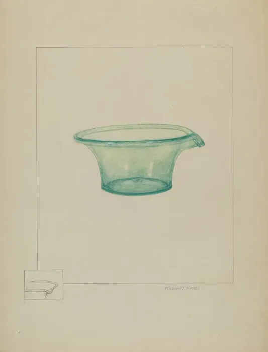 Framed Print : Glass Dish, c. 1937. Creator: Michael J. Miceli Framed Print : Glass Dish, c. 1937. Creator: Michael J. Miceli