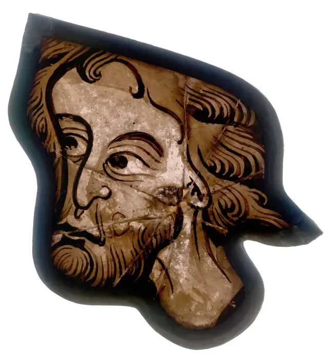 Framed Print : Glass Fragment, French, 1200-1215. Creator: Unknown Framed Print : Glass Fragment, French, 1200-1215. Creator: Unknown
