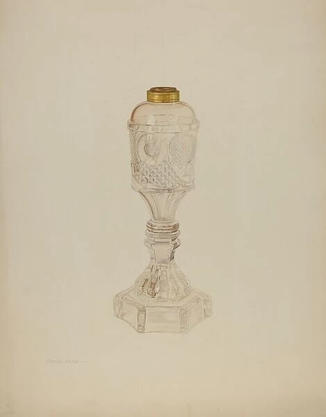 Glass Lamp, c. 1941. Creator: Frank M Keane