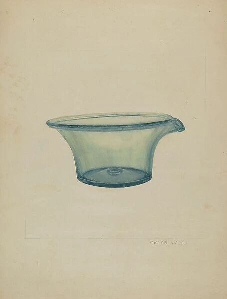 Glass Milk Pan, c. 1937. Creator: Michael J. Miceli