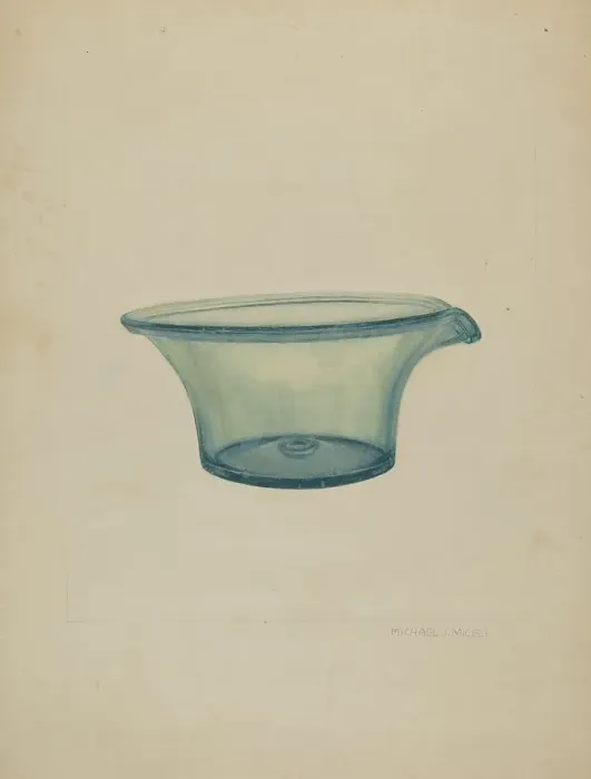 Framed Print : Glass Milk Pan, c. 1937. Creator: Michael J. Miceli Framed Print : Glass Milk Pan, c. 1937. Creator: Michael J. Miceli