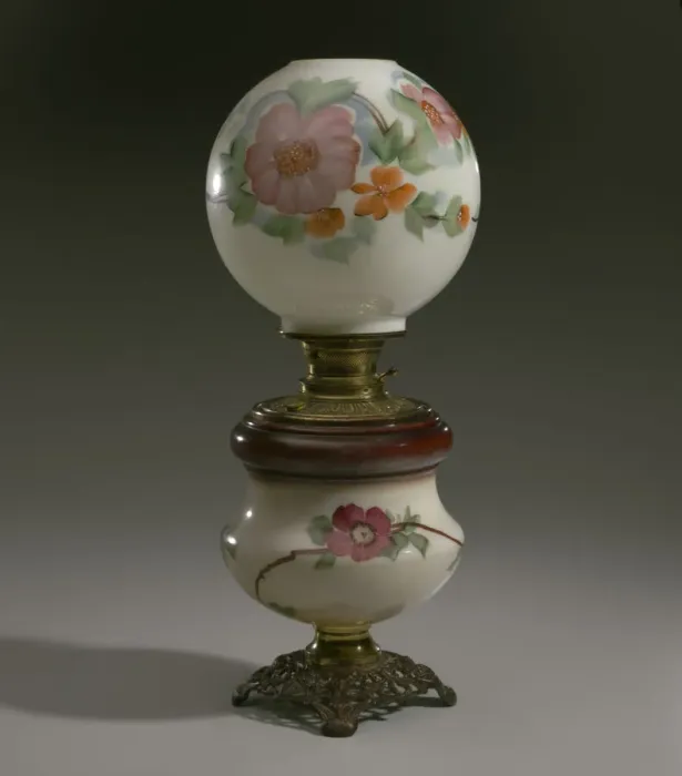Framed Print : Glass oil lamp from the home of Robert Smalls, 19th century. Creator: Unknown Framed Print : Glass oil lamp from the home of Robert Smalls, 19th century. Creator: Unknown